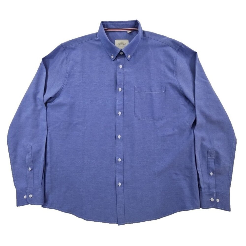 Oxford Men's Luxury Collection Shirt Men's XL-Tall EUC‎ Blue Long Sleeve Classic